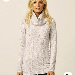 Gray Pearl Detailed Knit Sweater